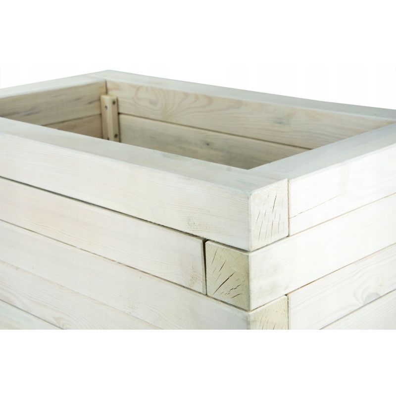 Duża Drewniana Donica Ogrodowa Bielona 80x47x37,5 cm