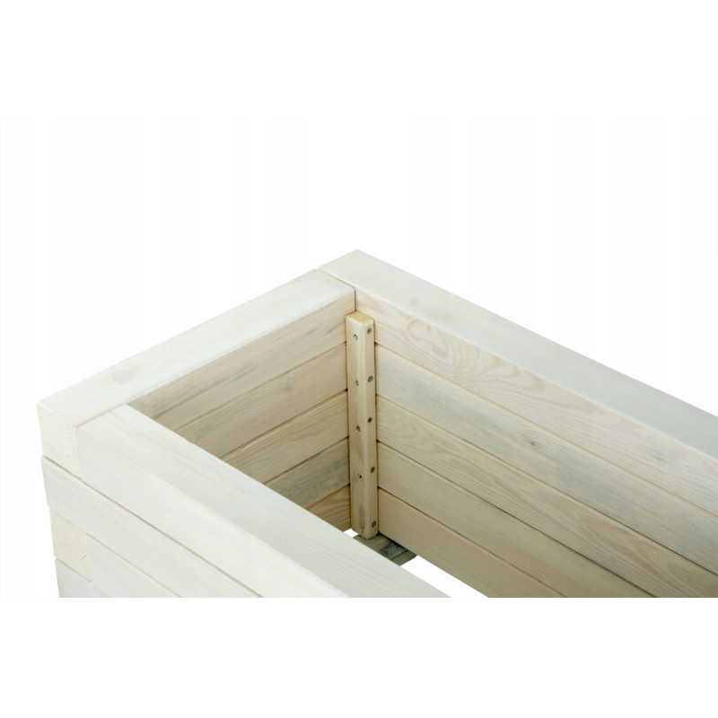 Duża Drewniana Donica Ogrodowa Bielona 80x47x37,5 cm