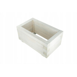 Duża Drewniana Donica Ogrodowa Bielona 80x47x37,5 cm