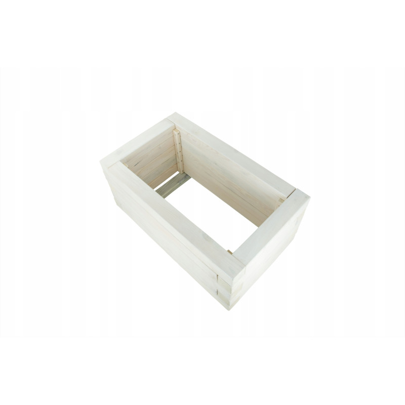 Duża Drewniana Donica Ogrodowa Bielona 80x47x37,5 cm