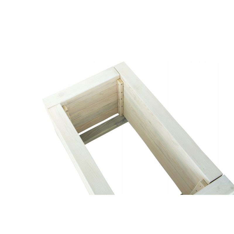 Duża Drewniana Donica Ogrodowa Bielona 80x47x37,5 cm