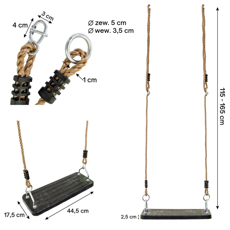Gumowa huśtawka siedzisko kauczuk czarne