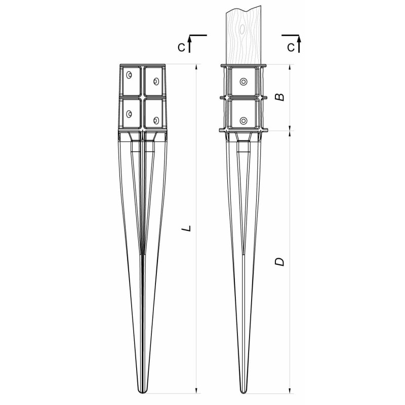 EKO - Kotwa stabilizacyjna okrągła FI 81 mm x 750