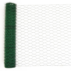 Siatka hexagonalna PCV zielona 0,5x10m ogrodzenie 25x25mm