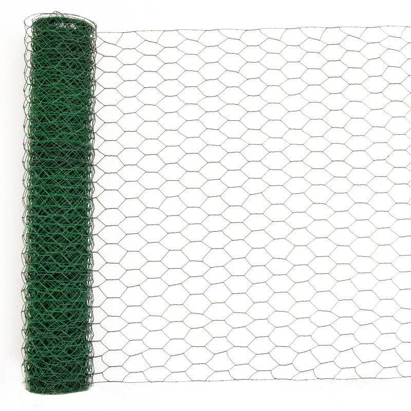 Siatka hexagonalna PCV zielona 0,5x10m ogrodzenie 25x25mm
