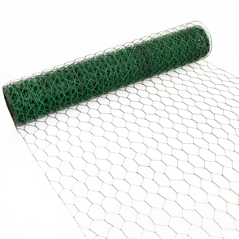 Siatka hexagonalna PCV zielona 0,5x10m ogrodzenie 25x25mm