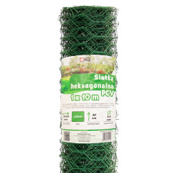 Siatka hexagonalna PCV zielona 0,5x10m ogrodzenie 25x25mm