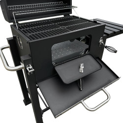 Grill węglowy 113,5X50X107 cm z żeliwnym rusztem + pokrycie