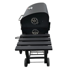 Grill węglowy 113,5X50X107 cm z żeliwnym rusztem + pokrycie