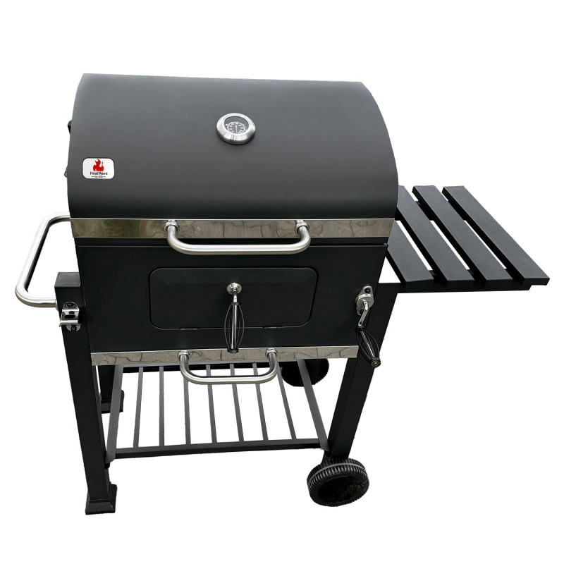 Grill węglowy 113,5X50X107 cm z żeliwnym rusztem + pokrycie