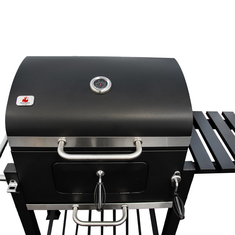 Grill węglowy 113,5X50X107 cm z żeliwnym rusztem + pokrycie