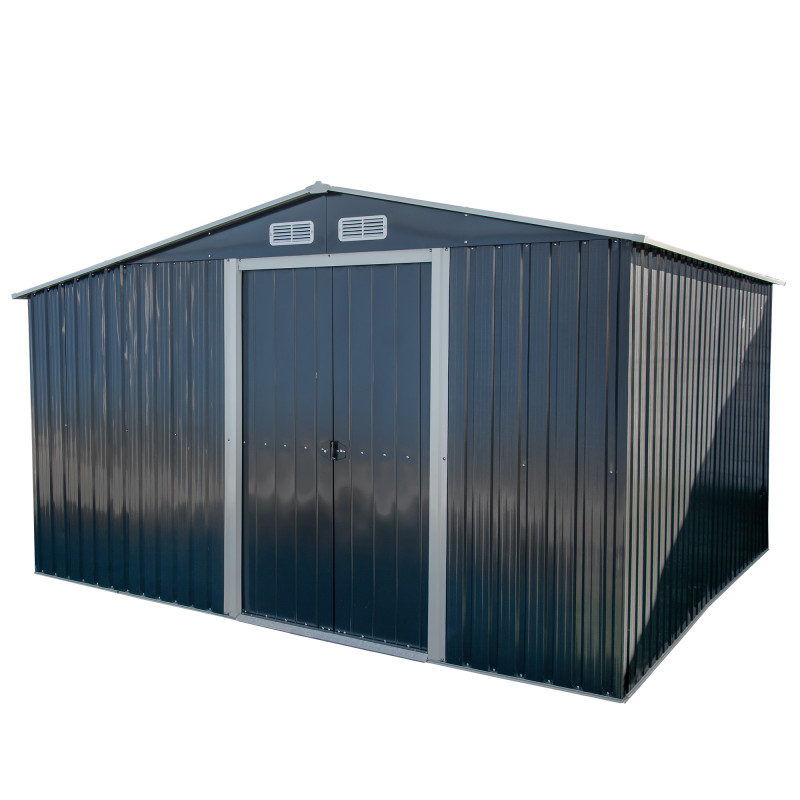 Stalowy domek narzędziowy 10m2 z drewutnią 324x313x149/190 narzędziownia blaszak