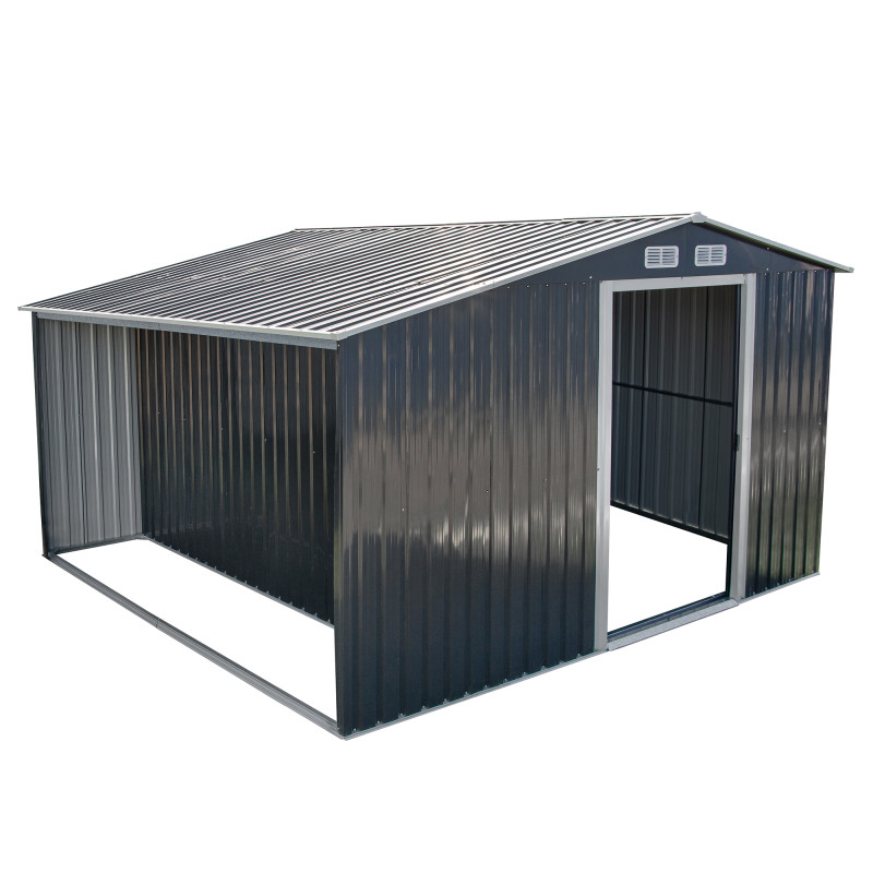 Stalowy domek narzędziowy 10m2 z drewutnią 324x313x149/190 narzędziownia blaszak