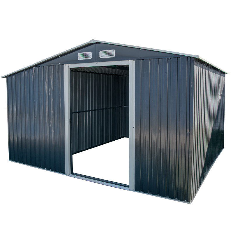 Stalowy domek narzędziowy 10m2 z drewutnią 324x313x149/190 narzędziownia blaszak