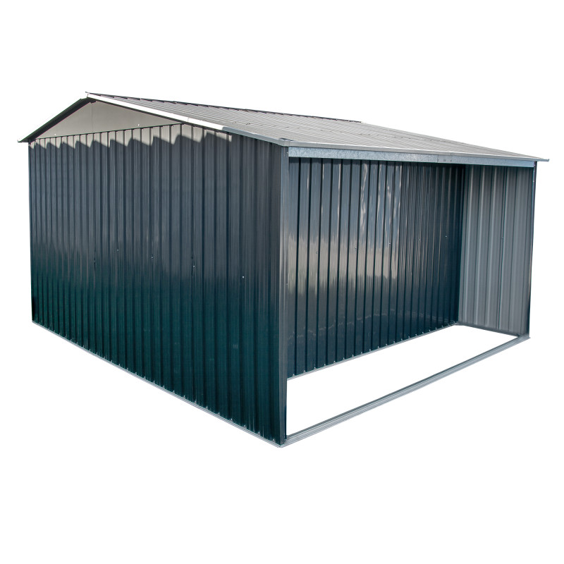 Stalowy domek narzędziowy 10m2 z drewutnią 324x313x149/190 narzędziownia blaszak