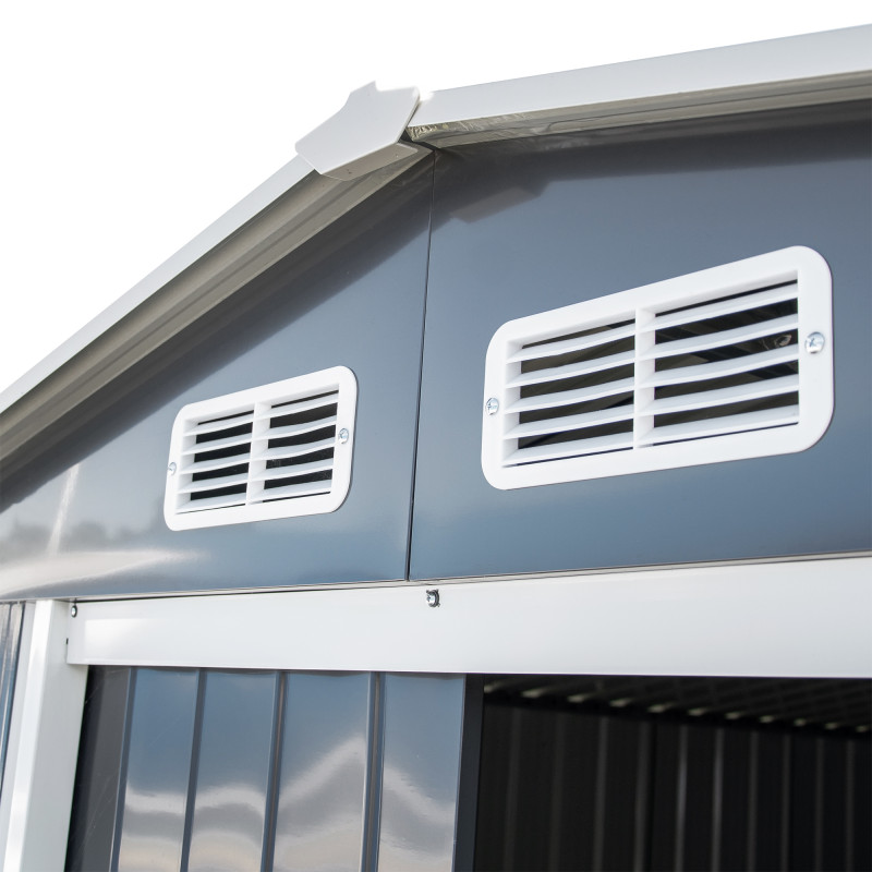 Stalowy domek narzędziowy 10m2 z drewutnią 324x313x149/190 narzędziownia blaszak