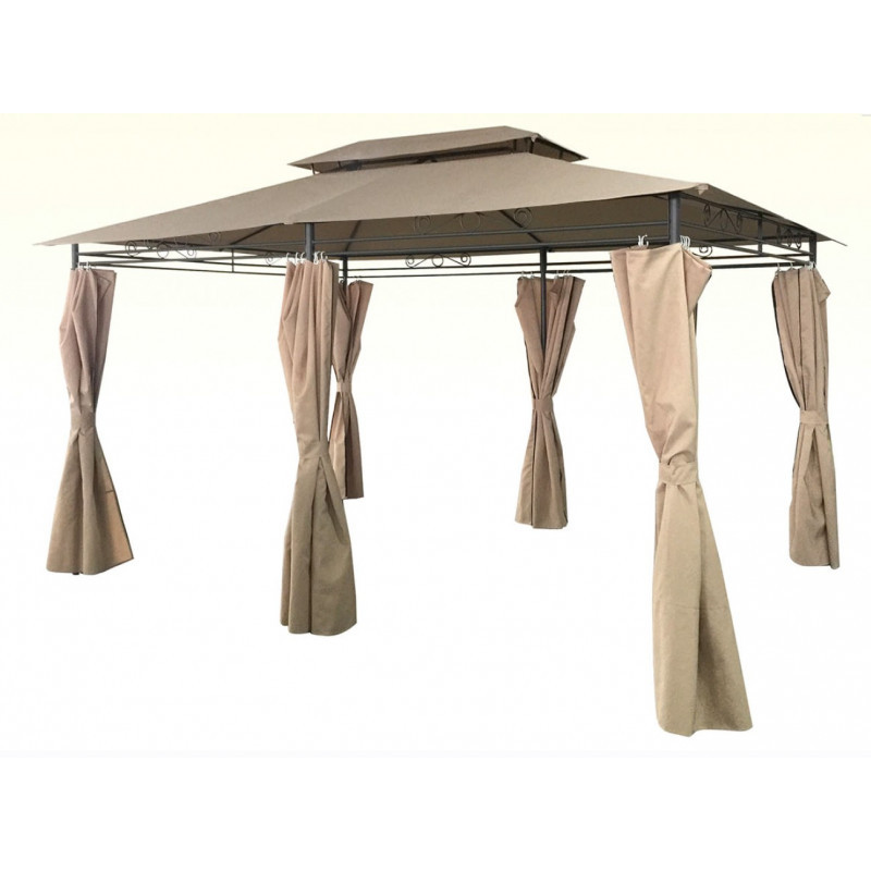 Zestaw zasłon do pawilonu ogrodowego 3x4m beżowy