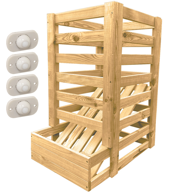 Drewniana skrzynka na ziemniaki 30x37x51 cm na kółkach