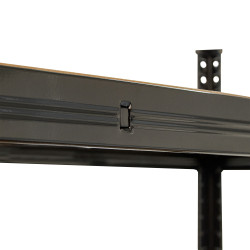 Regał metalowy magazynowy 180x75x35 cm czarny 2w1 garażowy do piwnicy 150 kg