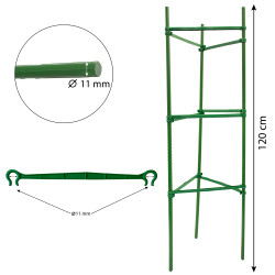 Podpora do roślin z tyczek trójkątna 120cm 11mm łączniki