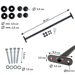 Metalowy drążek na plac zabaw 90 cm antracytowy