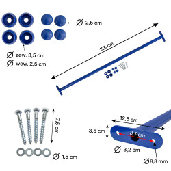 Metalowy drążek na plac zabaw 125 cm niebieski