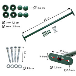 Metalowy drążek na plac zabaw 90 cm zielony