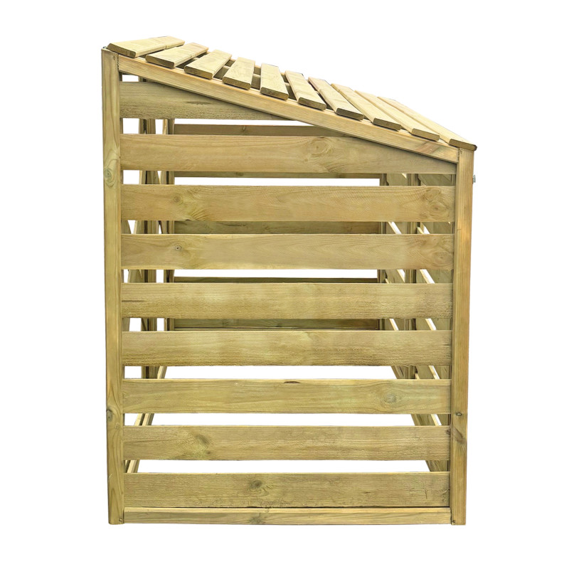 Drewniana podwójna obudowa na kosz do śmieci 240L