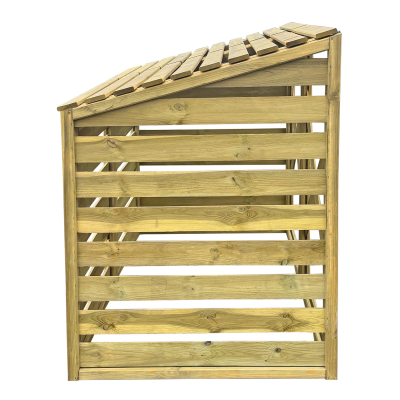 Drewniana podwójna obudowa na kosz do śmieci 240L