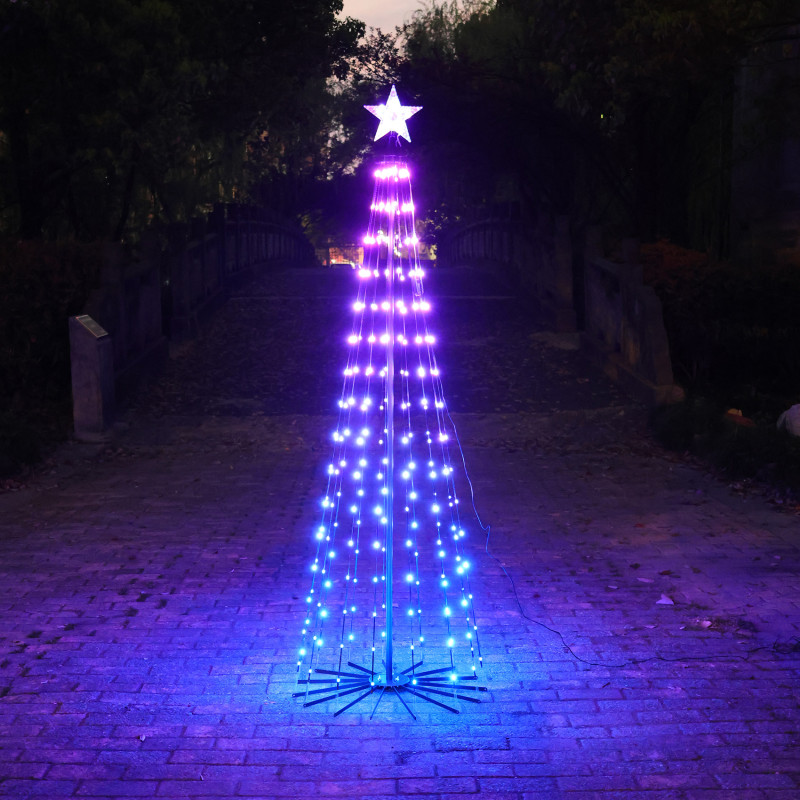 Choinka świecąca 250 LED 180cm Ø 60cm stelaż światełka APLIKACJA pilot