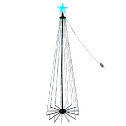 Choinka świecąca 340 LED 240 cm Ø 80 cm stelaż światełka APLIKACJA pilot