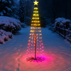 Choinka świecąca 430 LED 300 cm Ø 80 cm stelaż światełka APLIKACJA pilot