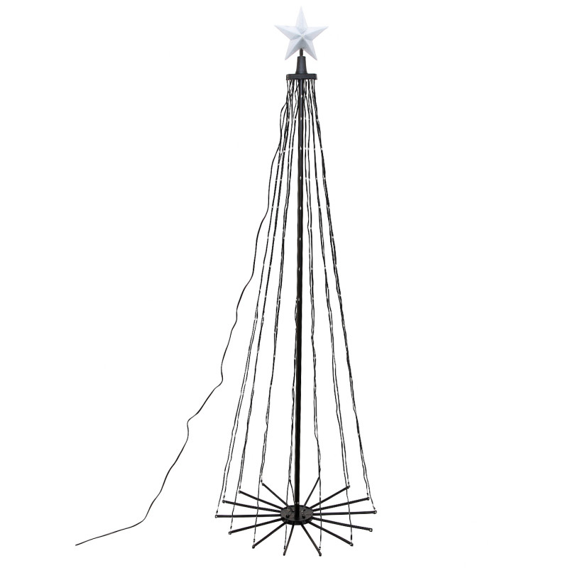 Choinka świecąca 340 LED 240 cm Ø 80 cm stelaż światełka APLIKACJA pilot