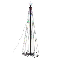 Choinka świecąca 340 LED 240 cm Ø 80 cm stelaż światełka APLIKACJA pilot