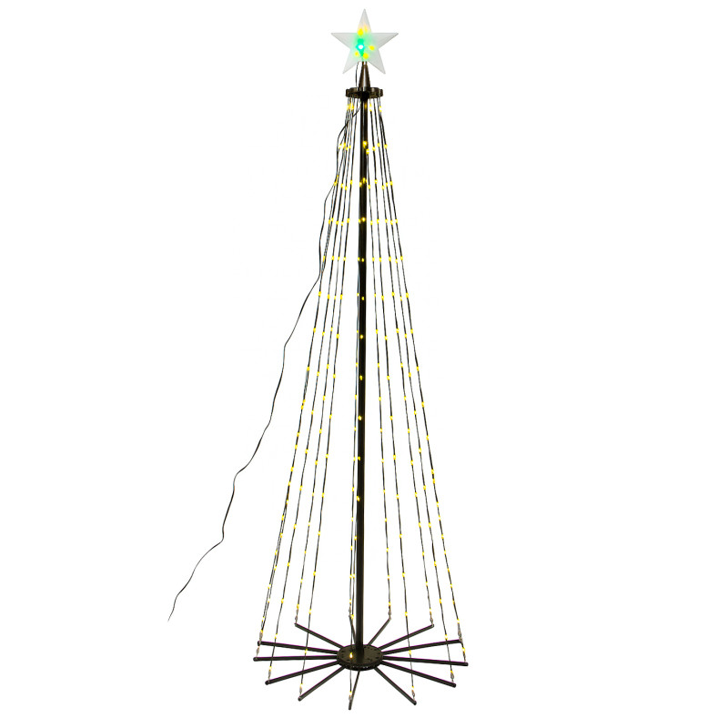 Choinka świecąca 340 LED 240 cm Ø 80 cm stelaż światełka APLIKACJA pilot