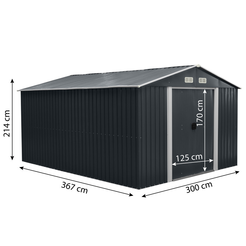 Stalowy domek narzędziowy 367x301x214 narzędziownia 11m2 blaszak