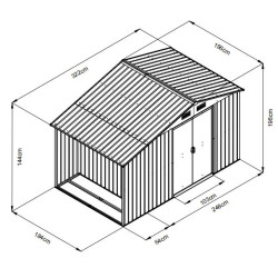 Stalowy domek narzędziowy 6m2 z drewutnią 196x322x196 cm narzędziownia blaszak