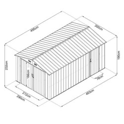 Garaż metalowy 495x300x232 cm narzędziownia 5x3m blaszak 15m2
