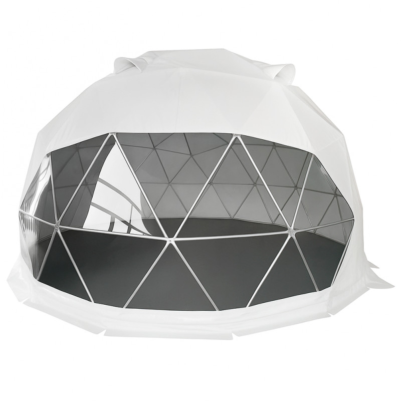 Namiot sferyczny całoroczny kopuła Ø 5m 20mkw drzwi pvc glamping