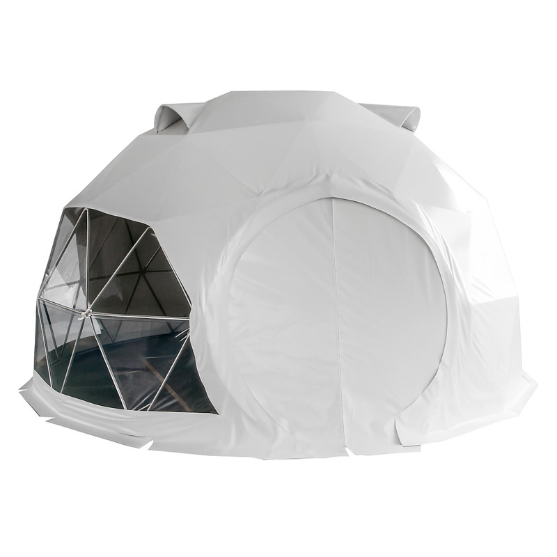 Namiot sferyczny całoroczny kopuła Ø 5m 20mkw drzwi pvc glamping
