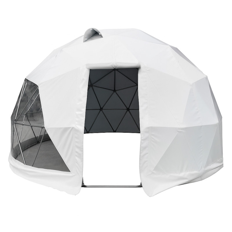 Namiot sferyczny całoroczny kopuła Ø 5m 20mkw drzwi pvc glamping