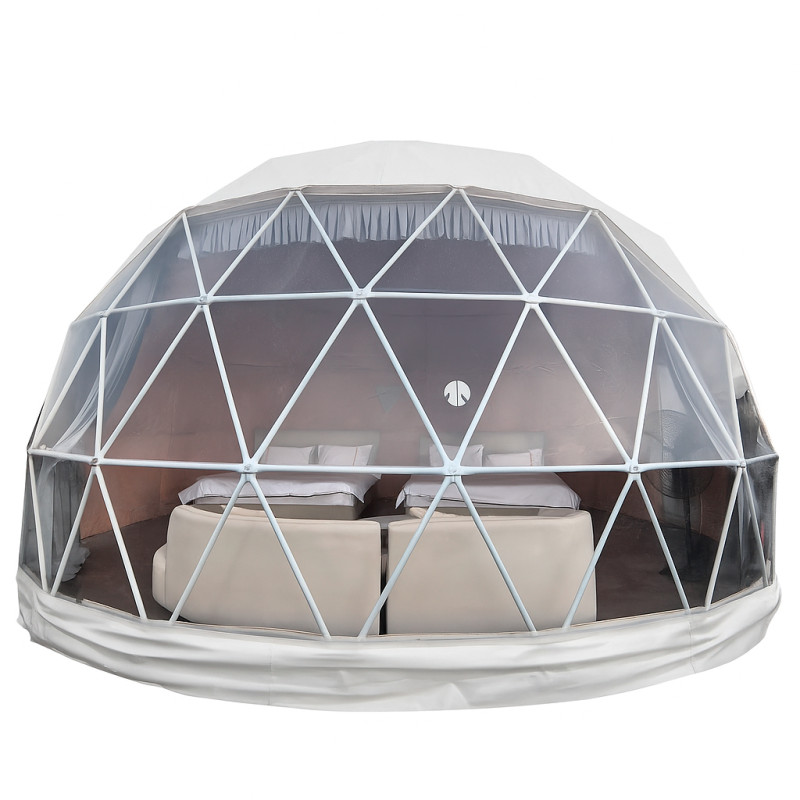 Namiot sferyczny całoroczny kopuła Ø 7m 38mkw drzwi pvc glamping