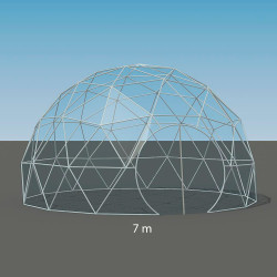 Namiot sferyczny całoroczny kopuła Ø 7m 38mkw drzwi pvc glamping