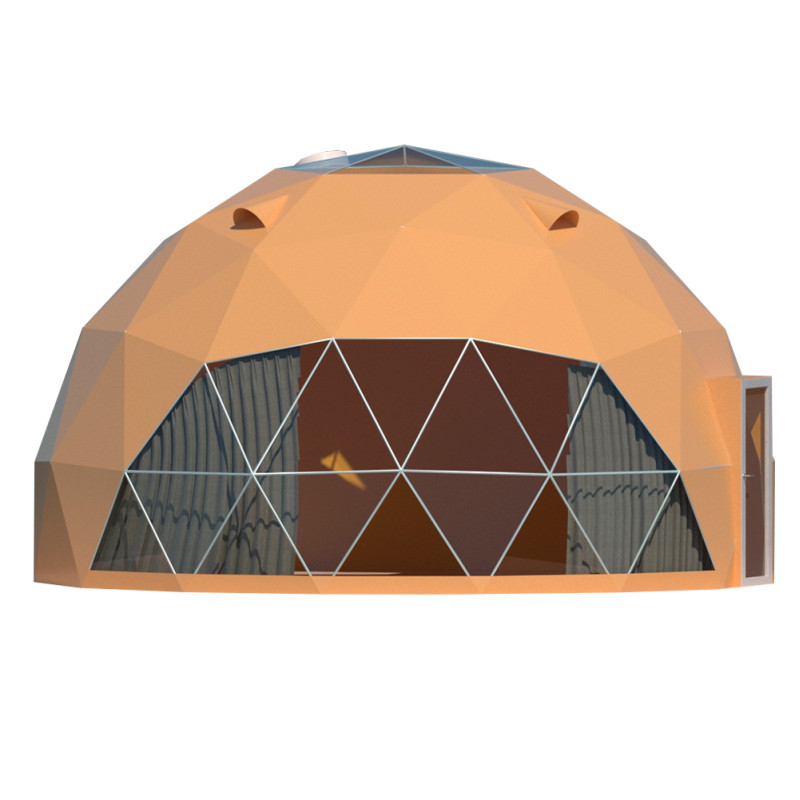 Namiot sferyczny całoroczny kopuła Ø 7m 38mkw szklane drzwi glamping