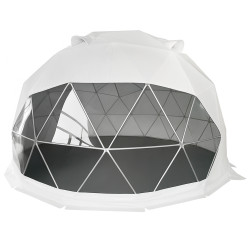 Namiot sferyczny całoroczny kopuła Ø 6m 28mkw drzwi pvc glamping