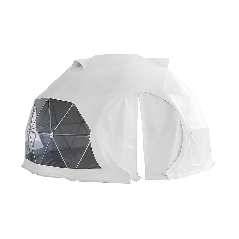 Namiot sferyczny całoroczny kopuła Ø 7m 38mkw drzwi pvc glamping