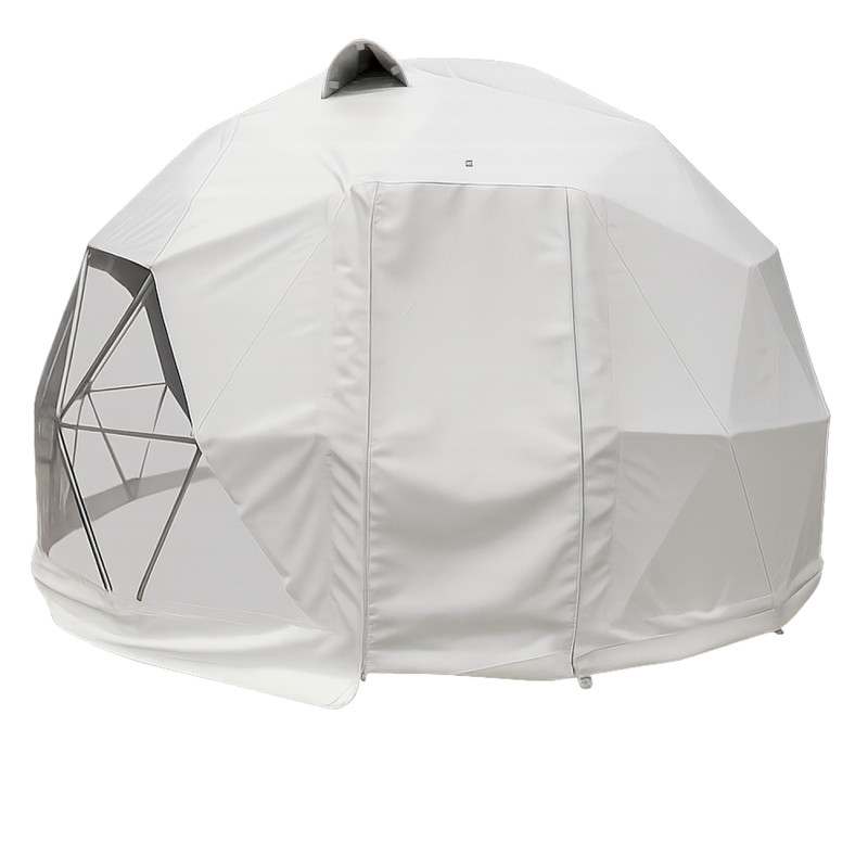 Namiot sferyczny całoroczny kopuła Ø 7m 38mkw drzwi pvc okno glamping