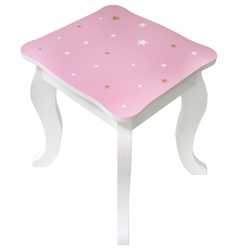 Różowa toaletka dla dzieci Sol z krzesełkiem i 3 lustrami