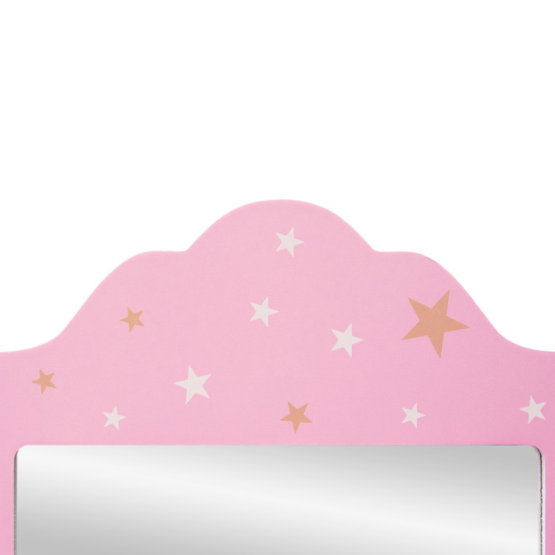 Różowa toaletka dla dzieci Sol z krzesełkiem i 3 lustrami