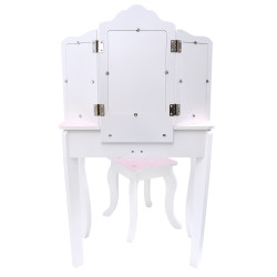 Różowa toaletka dla dzieci Sol z krzesełkiem i 3 lustrami